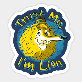 Lying Lion Sticker